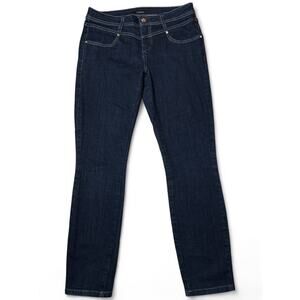 bebe High Waist Yoke Seam Skinny Dark Rinse Stretch Denim Jeans Women’s Size 29